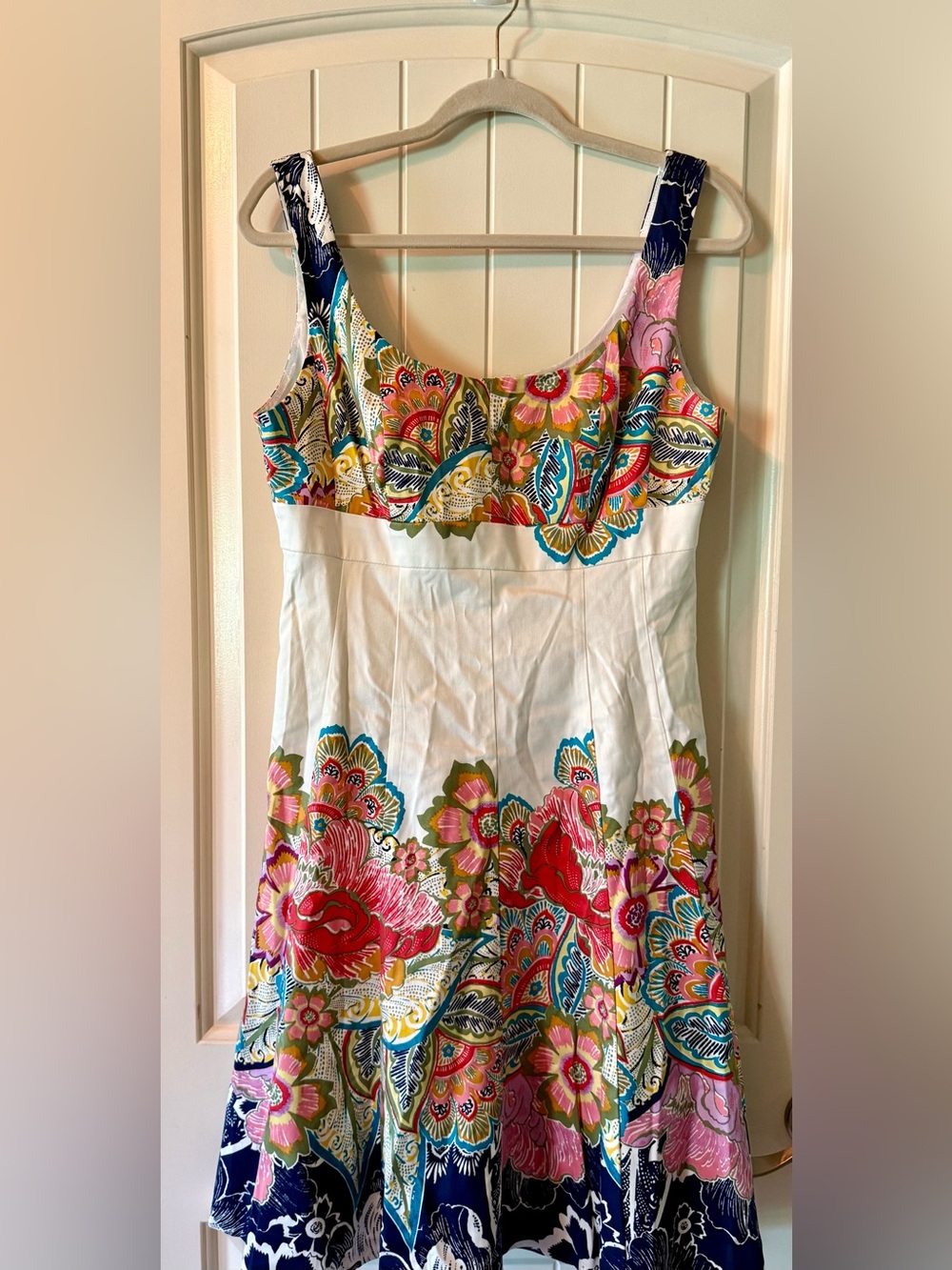 Nine West Fit and Flare Cotton Sundress with a vibrant floral print